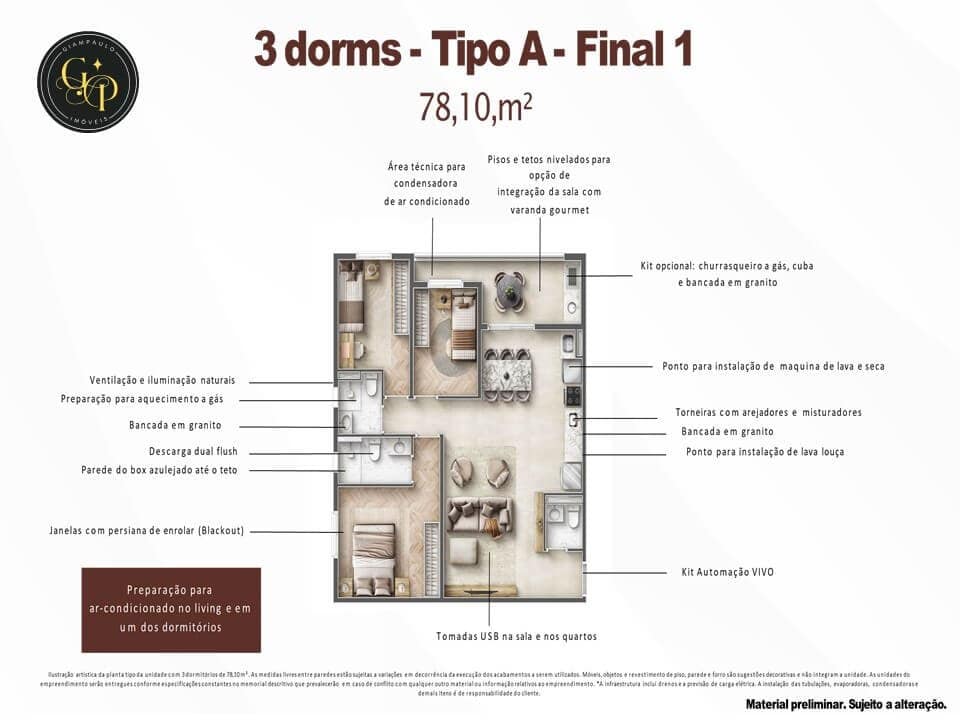 Apartamento 3 dormitórios na Vila Augusta: O Design Encontra a Sofisticação na Melhor Localização de Guarulhos