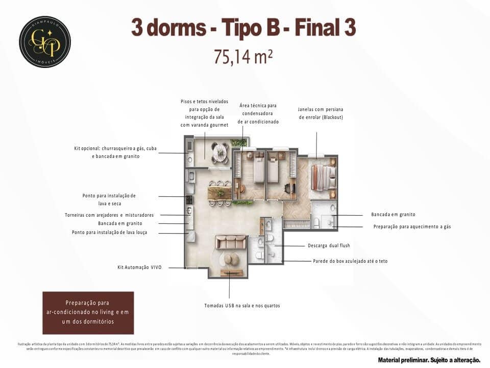 Apartamento 3 dormitórios na Vila Augusta: O Design Encontra a Sofisticação na Melhor Localização de Guarulhos